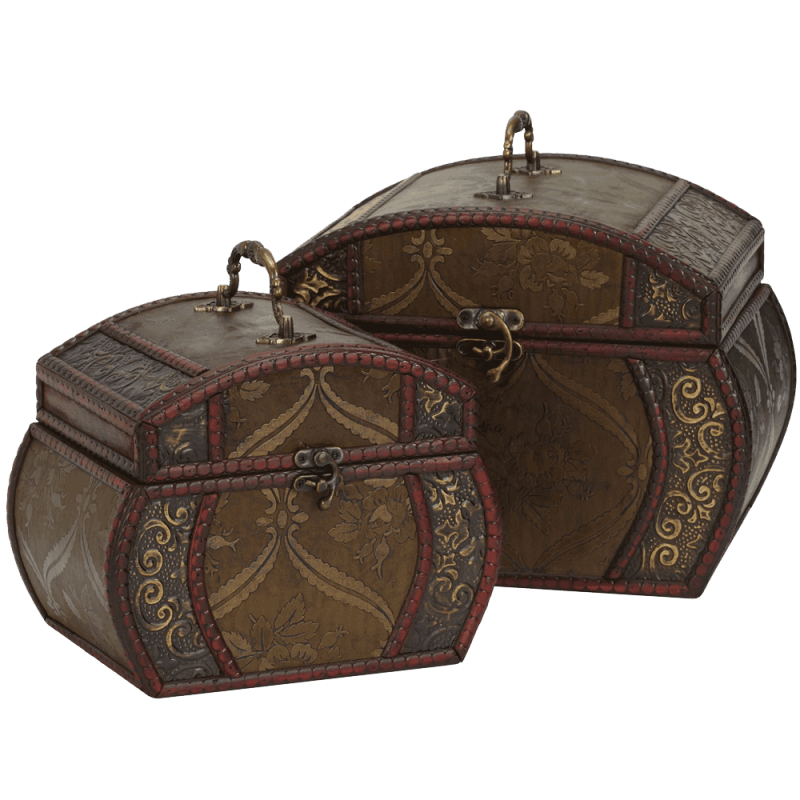 Decorative Chests Brown Set of 2