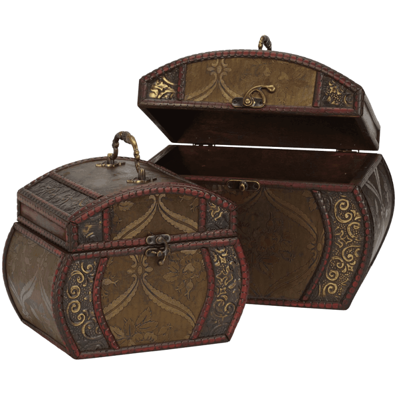 Decorative Chests Brown Set of 2
