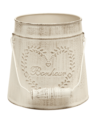 Vintage Style Rustic Metal Garden Decor Bucket