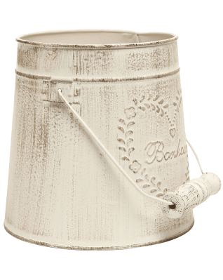 Vintage Style Rustic Metal Garden Decor Bucket